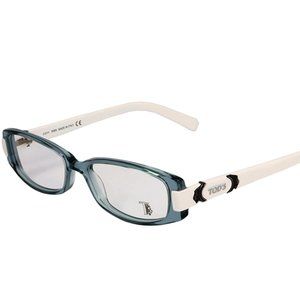 NEW  TOD'S ITALY TO5013 087 54/16/135 CLEAR TURQUOISE WHITE EYEGLASSES